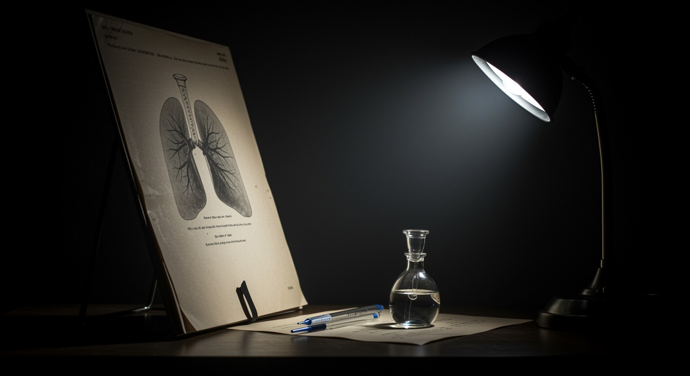 Historical medical research documents with soft lighting