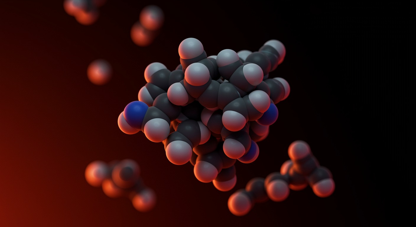 Photorealistic molecular visualization of adenosine molecules accumulating in brain tissue during wakefulness, with neural networks, soft biochemical lighting, no text