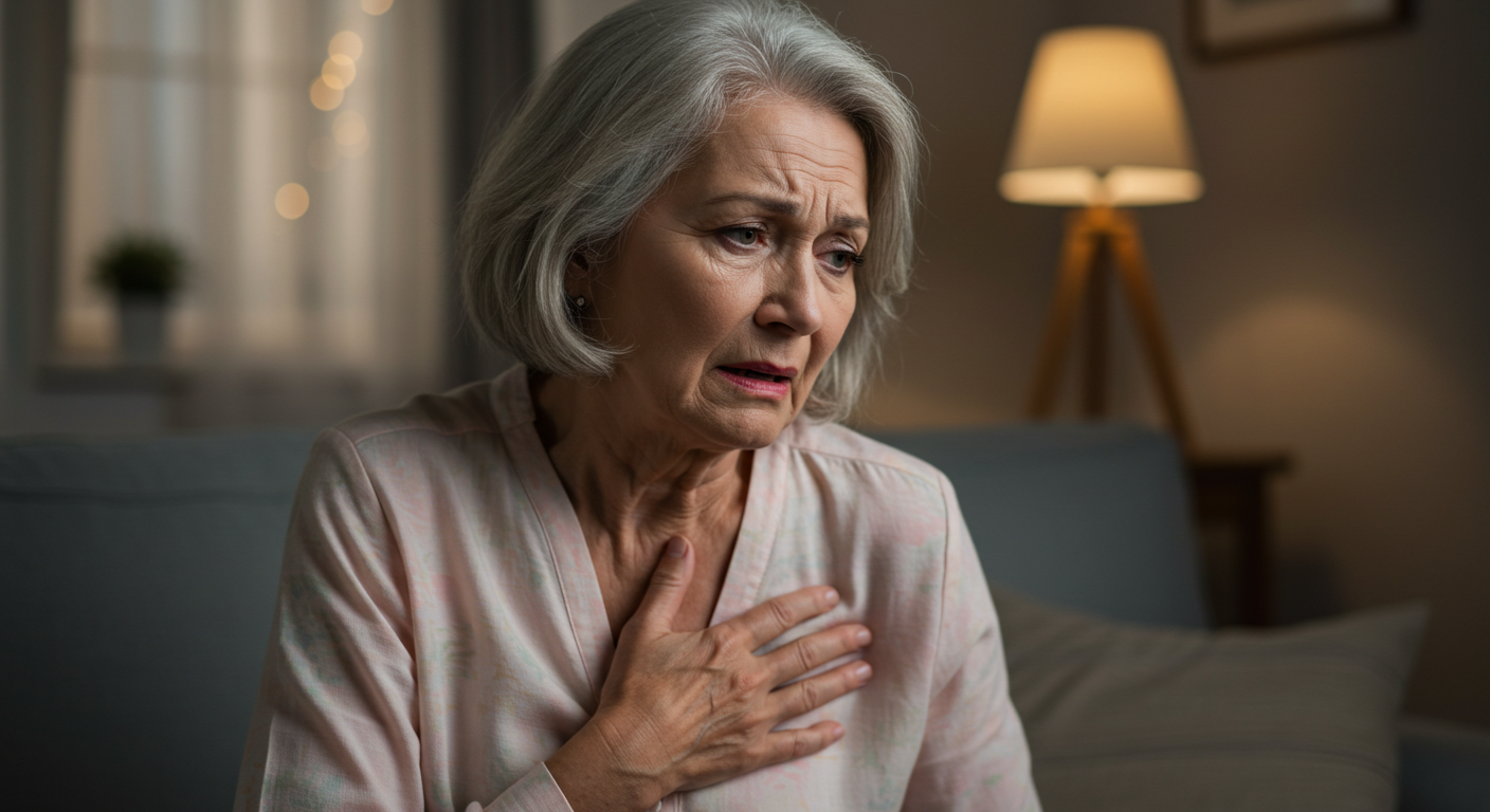 a woman with a heart disease