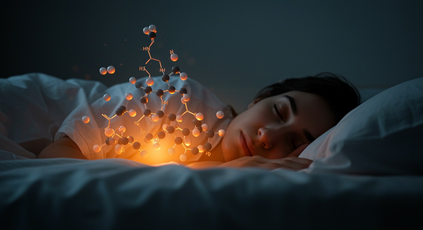 Photorealistic visualization of cortisol molecules rising like sunrise over sleeping person waking up, showing hormonal awakening response, soft morning lighting, no text