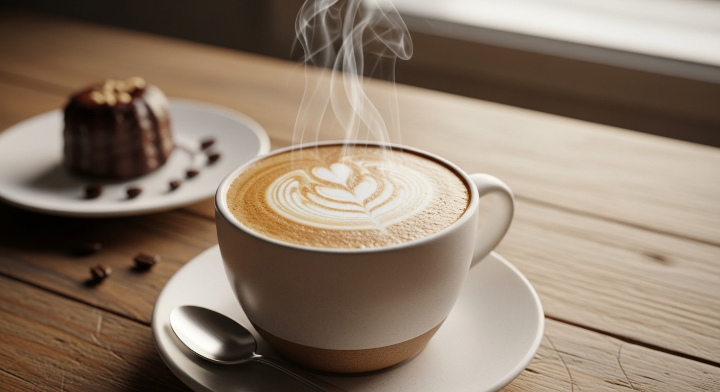 Caffeine molecule overlayed on warning label