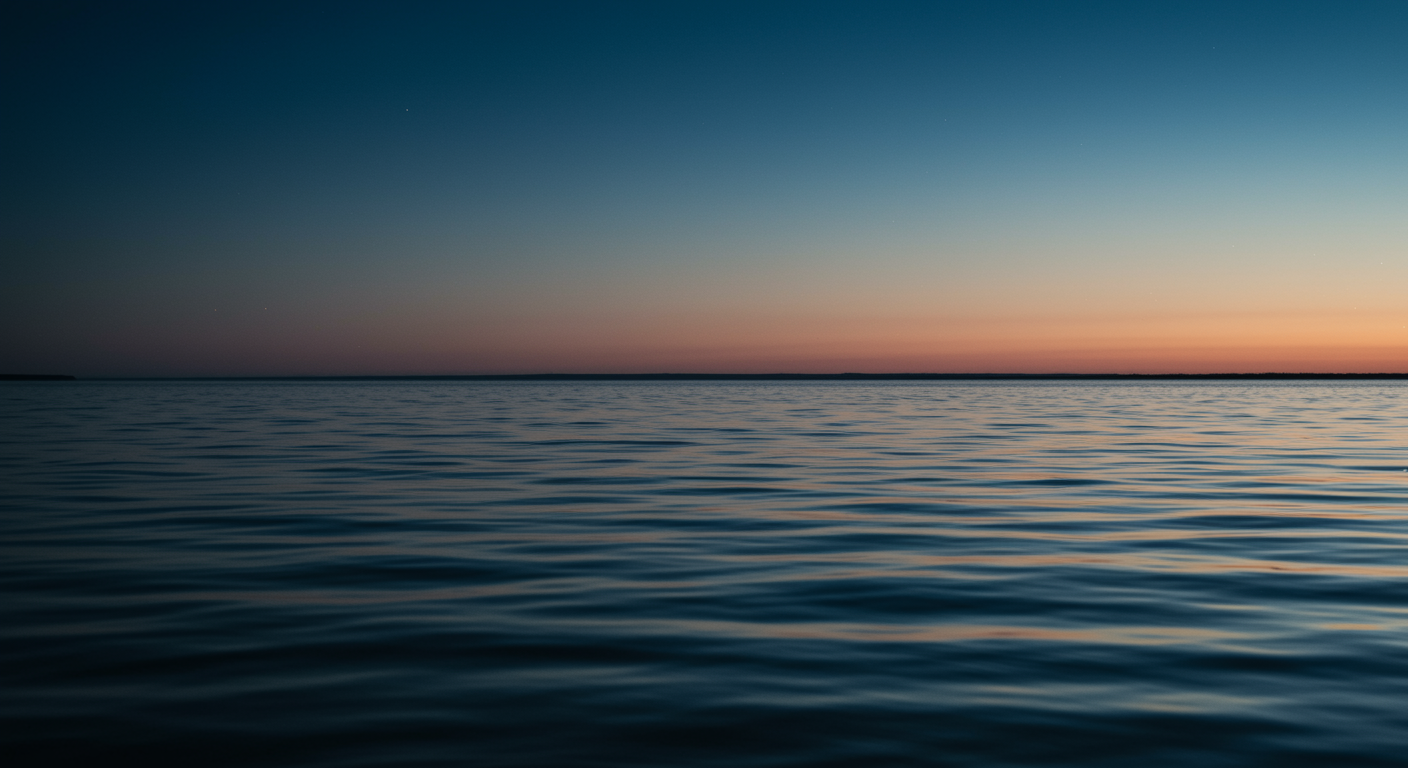 Calm water with soft light