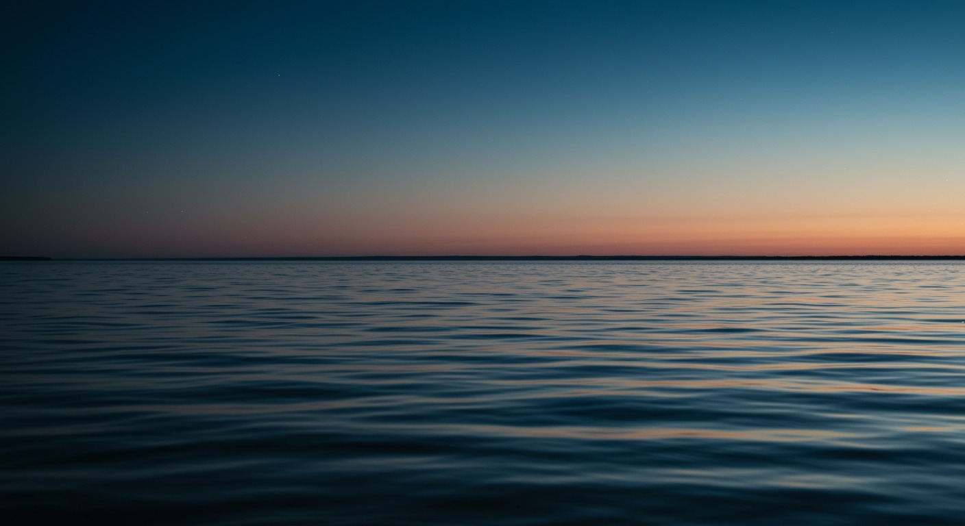 Calm water with soft light