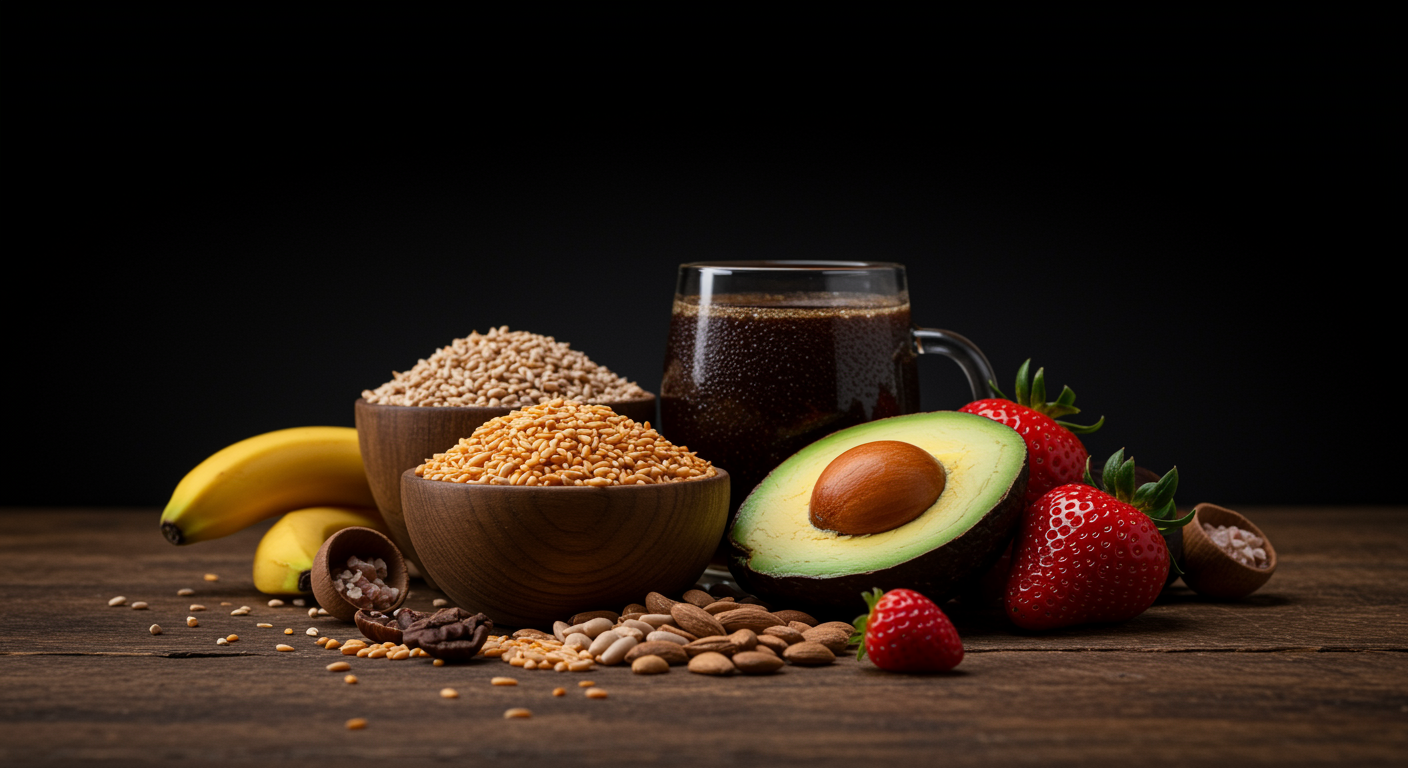 Creatine-rich foods with natural lighting