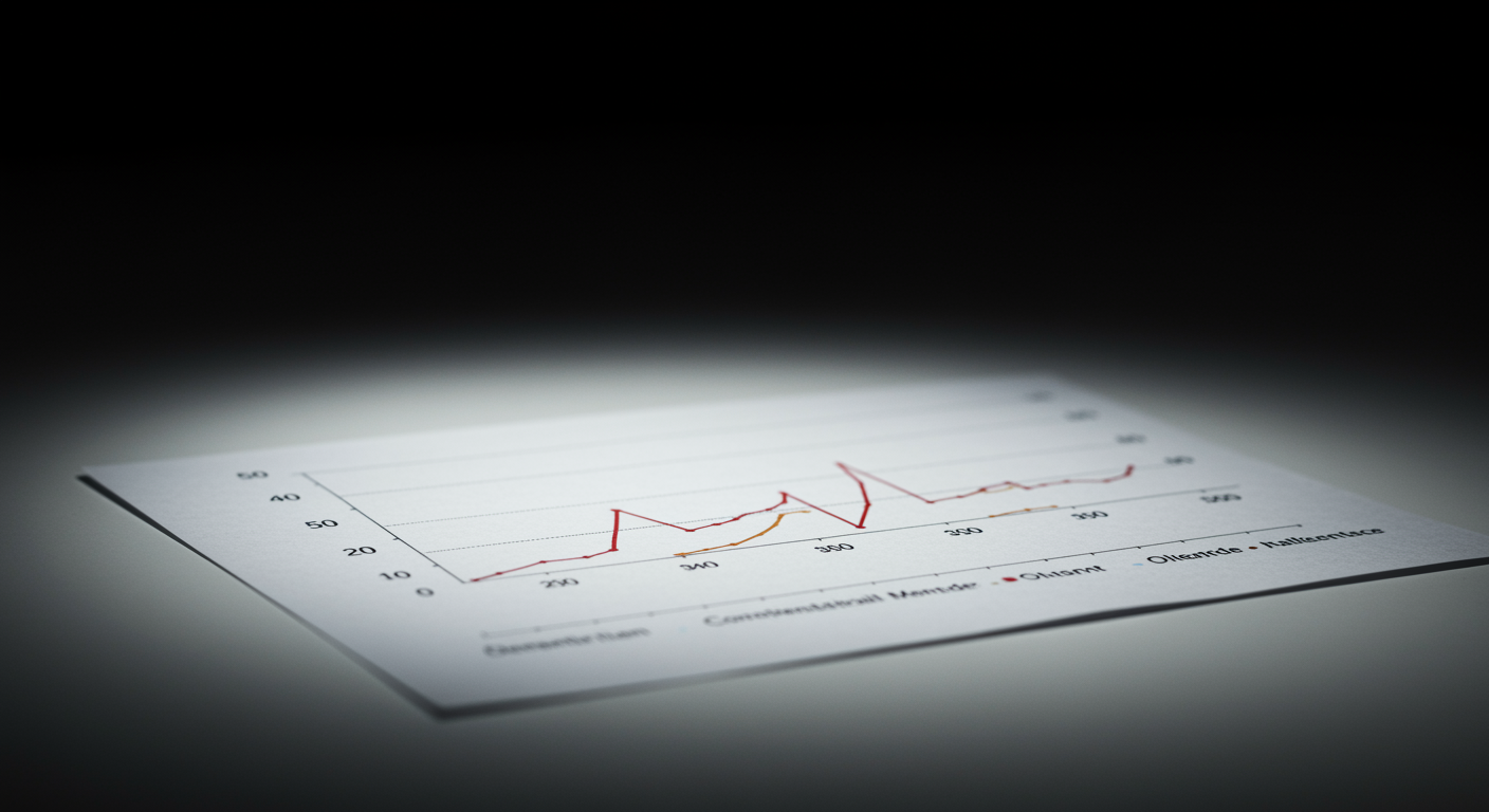 Single cortisol level graph chart on clean white surface with soft analytical lighting