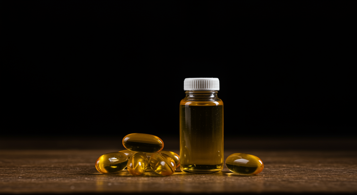Fish oil supplement with natural lighting
