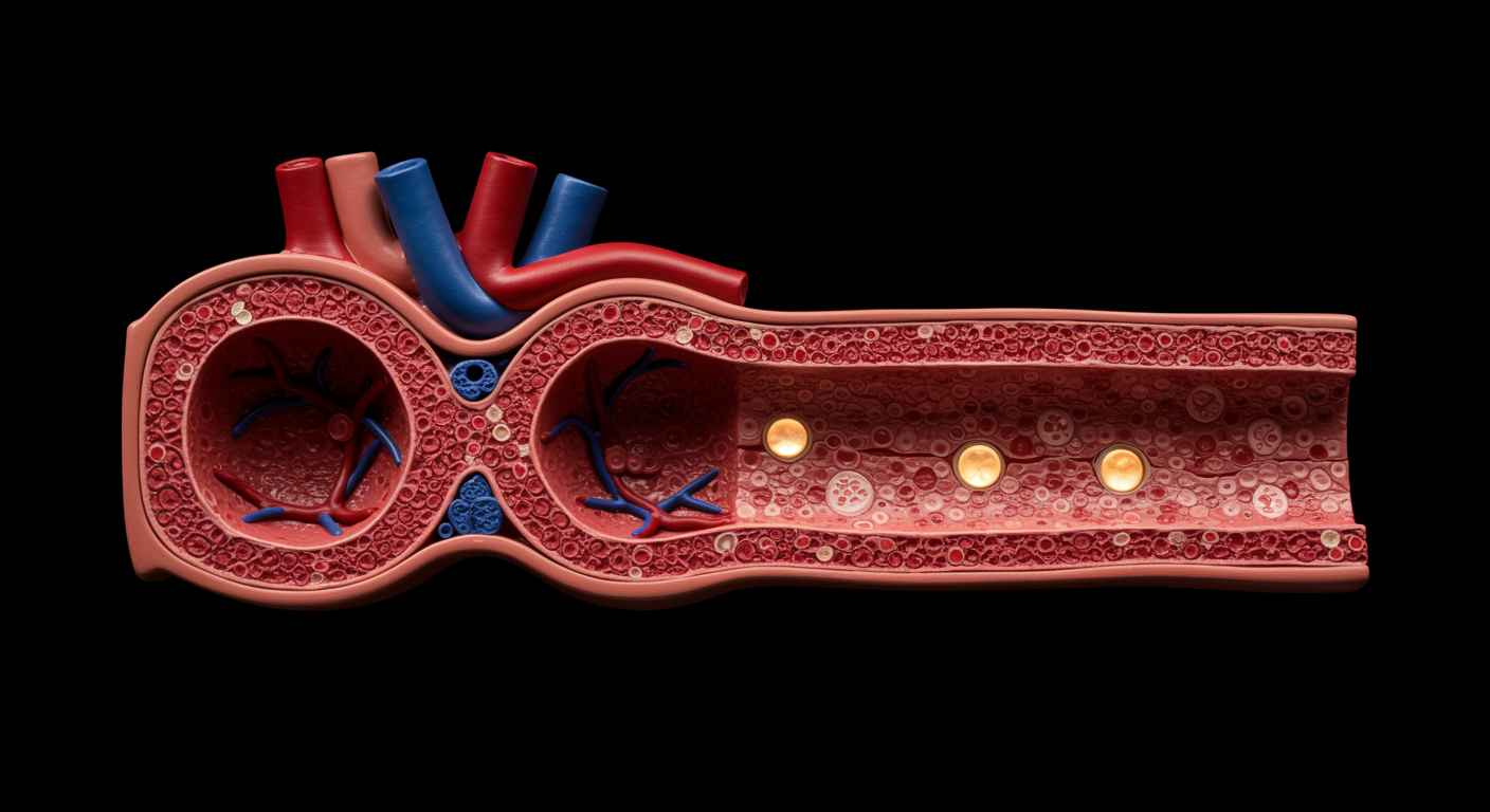 Blood vessel cross-section model with soft medical lighting