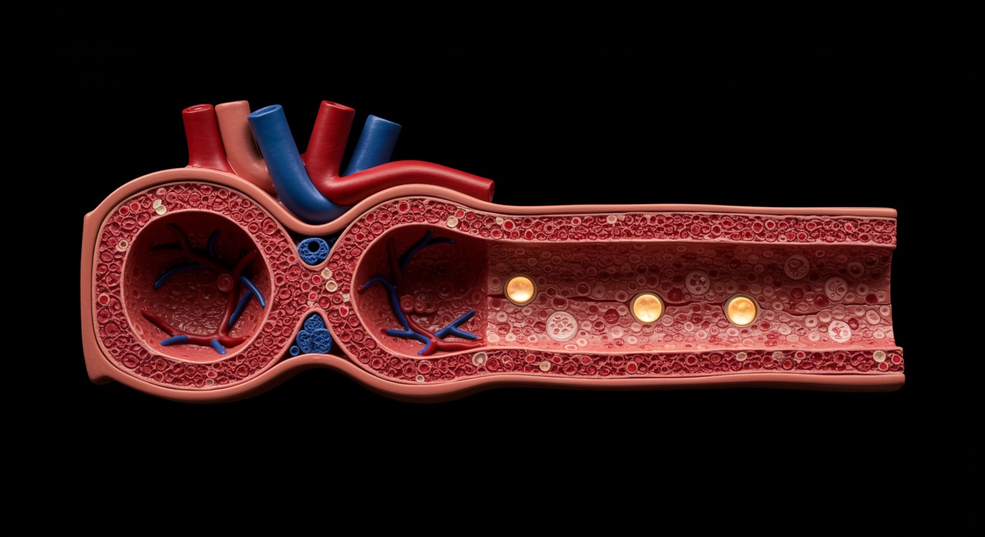 Blood vessel cross-section model with soft medical lighting