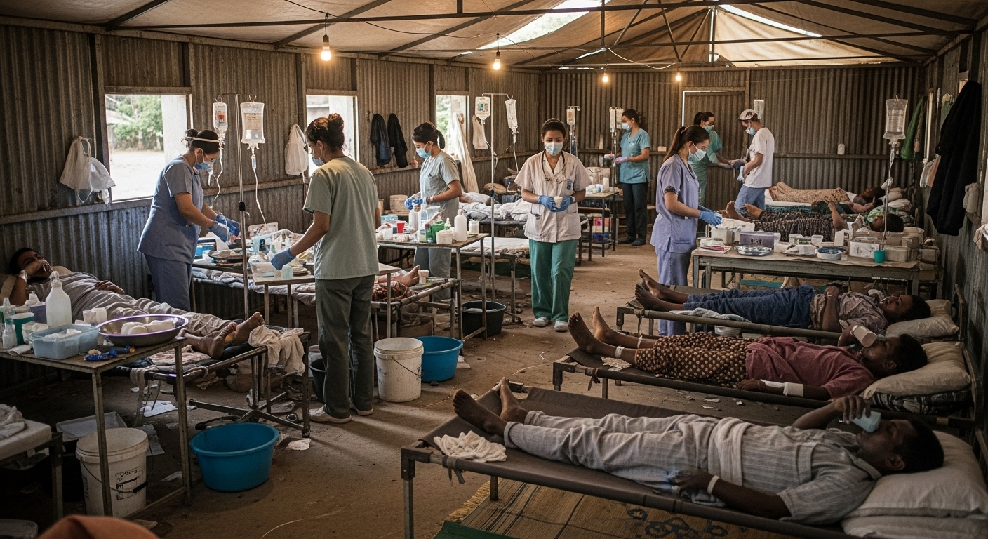 World map showing high incidence of diarrheal disease in low-income regions