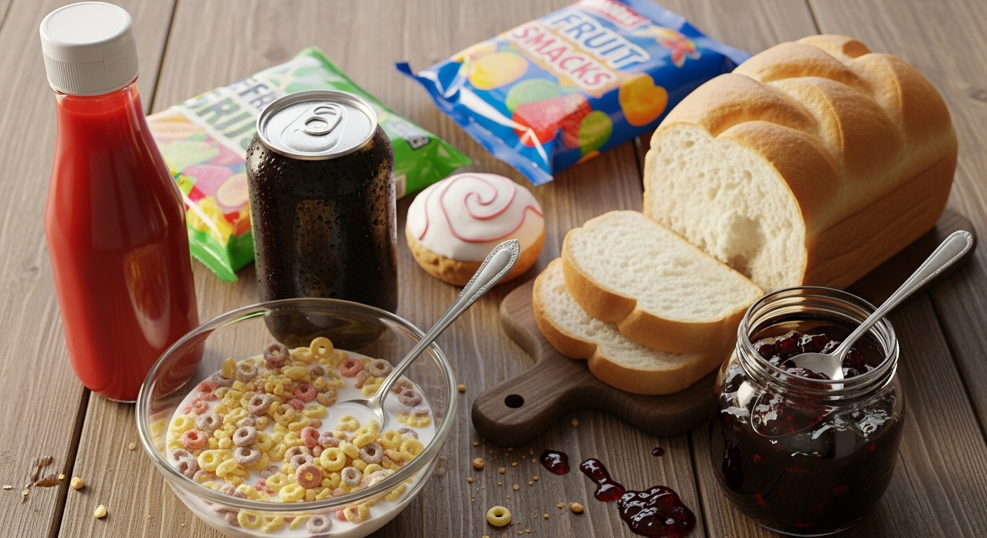 Glass of soda with sugar cubes spilling out