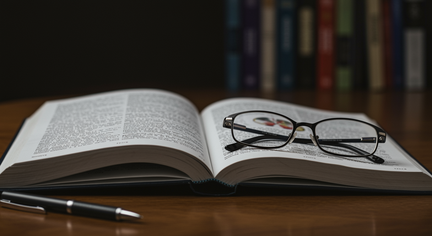 Medical textbook open to digestive system chapter with reading glasses on a study desk