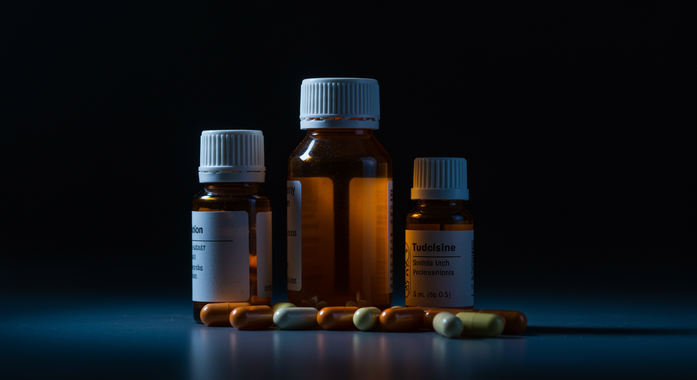 Medication bottles with soft pharmaceutical lighting