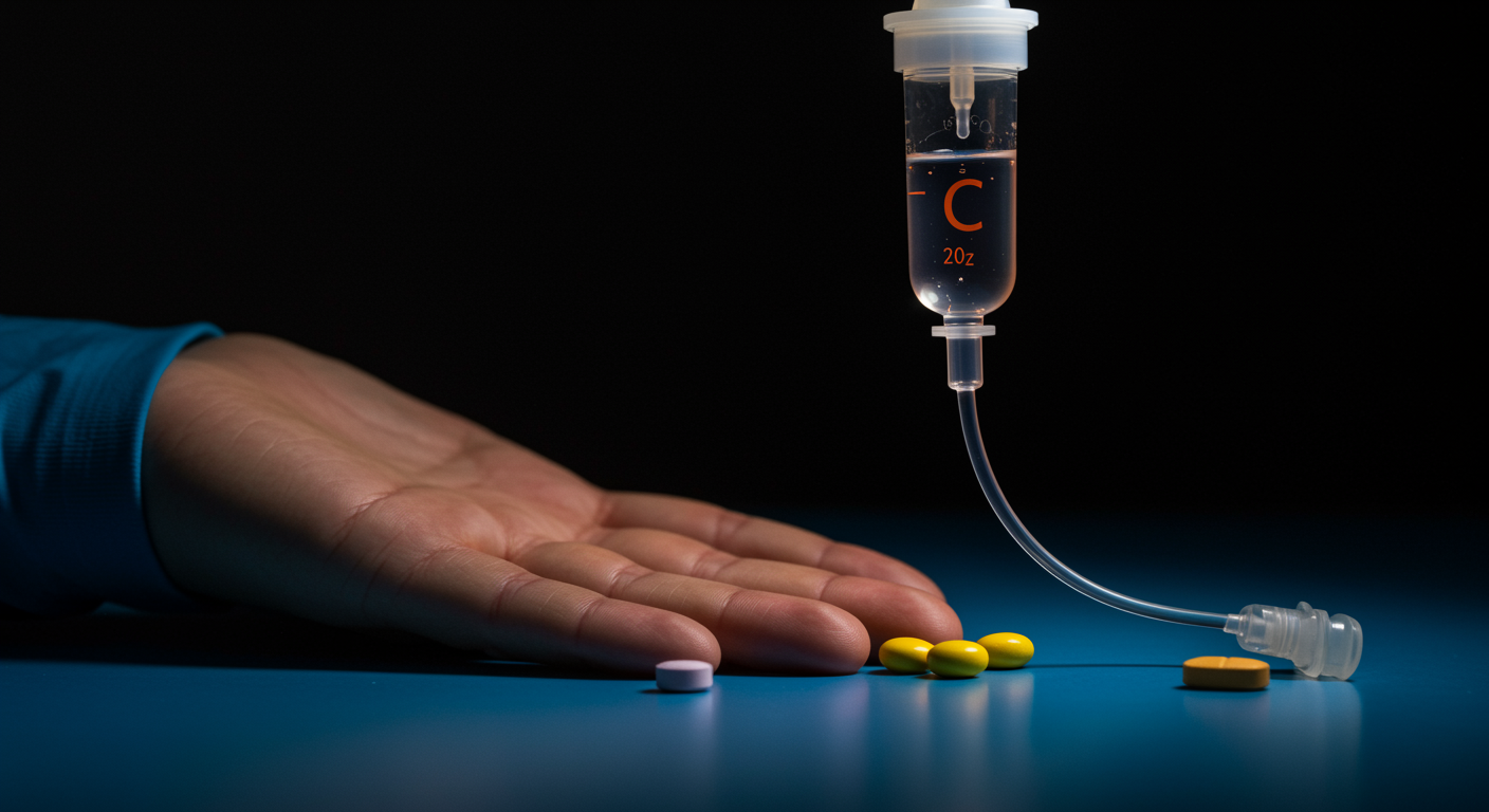 IV vitamin C infusion next to chemotherapy drugs