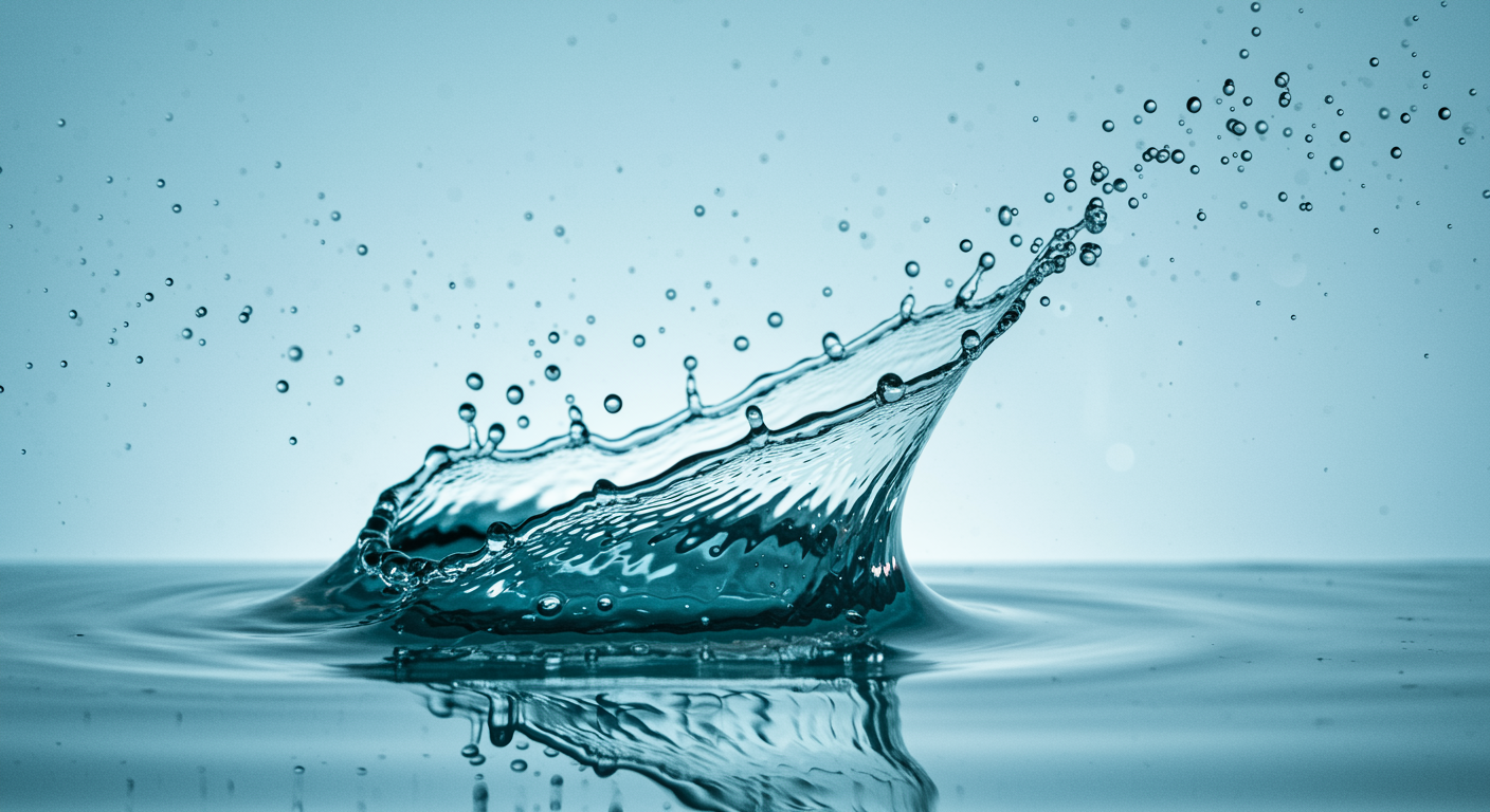 Water splash on white background