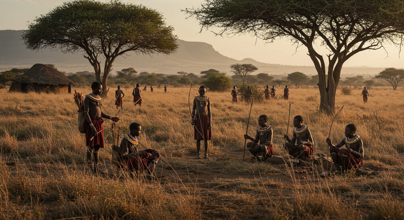 Maasai tribesman standing in sunlit savannah symbolizing natural vitamin D synthesis