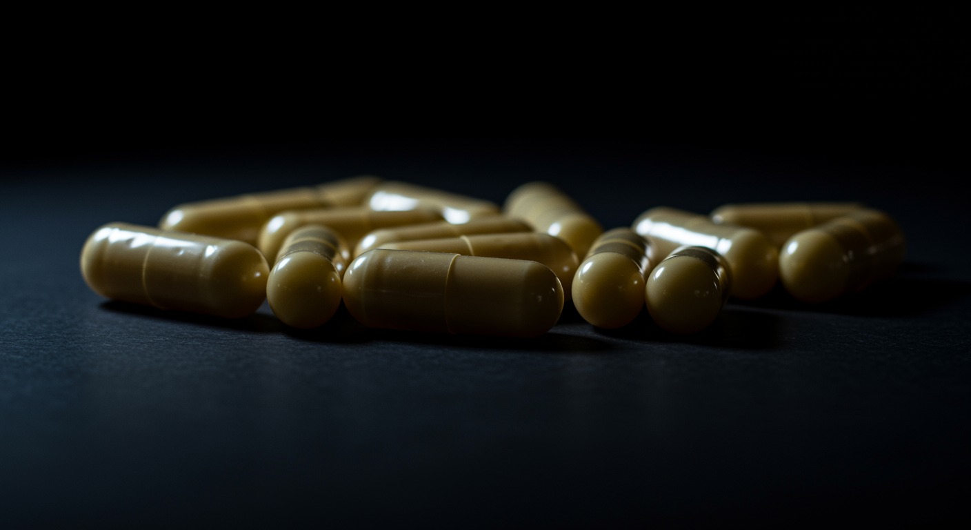 Magnesium supplement capsules with soft lighting