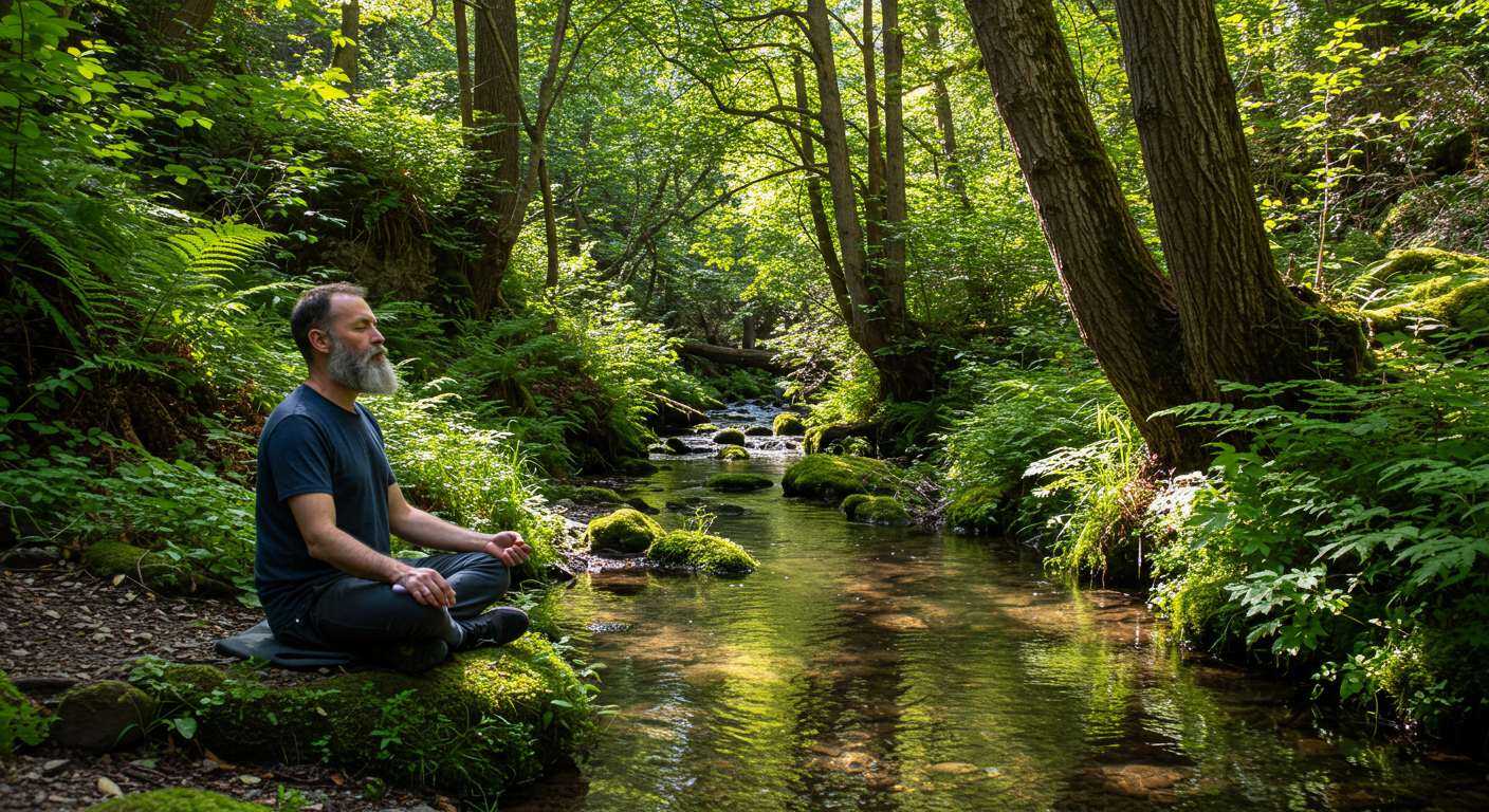 A person meditating