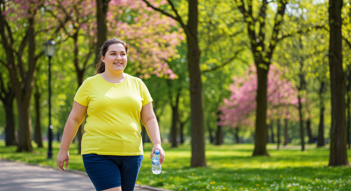 A woman walking to lose weight