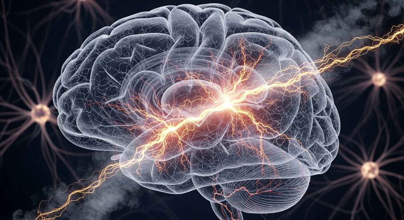 Concept image of brain networks lighting up to show attention and memory pathways affected by nicotine
