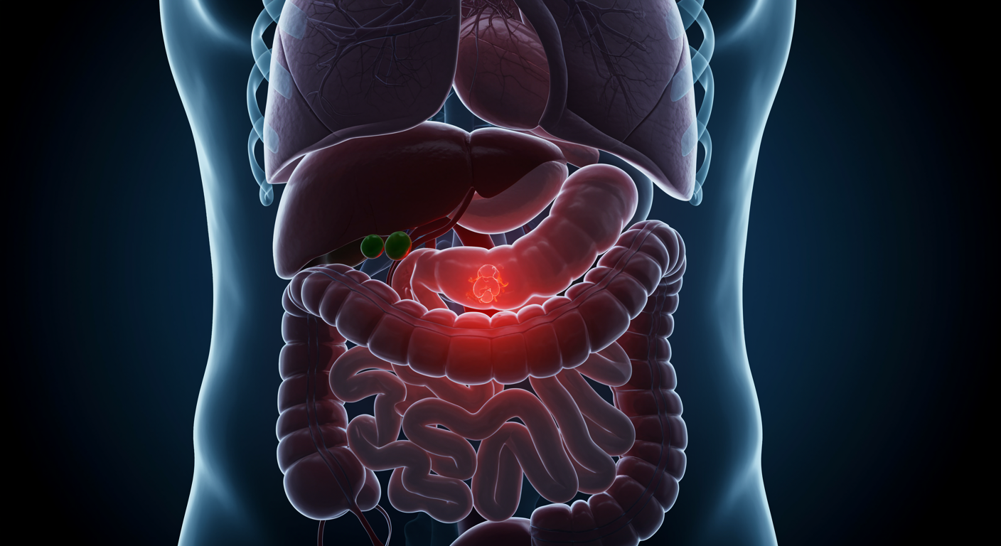 Photorealistic digestive system visualization showing nocturnal acid reflux with meal timing effects, medical gastroenterology representation, soft clinical lighting, no text