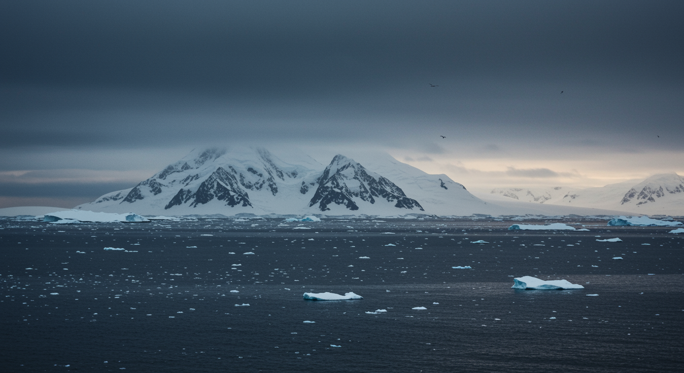 Antarctic landscape with soft lighting