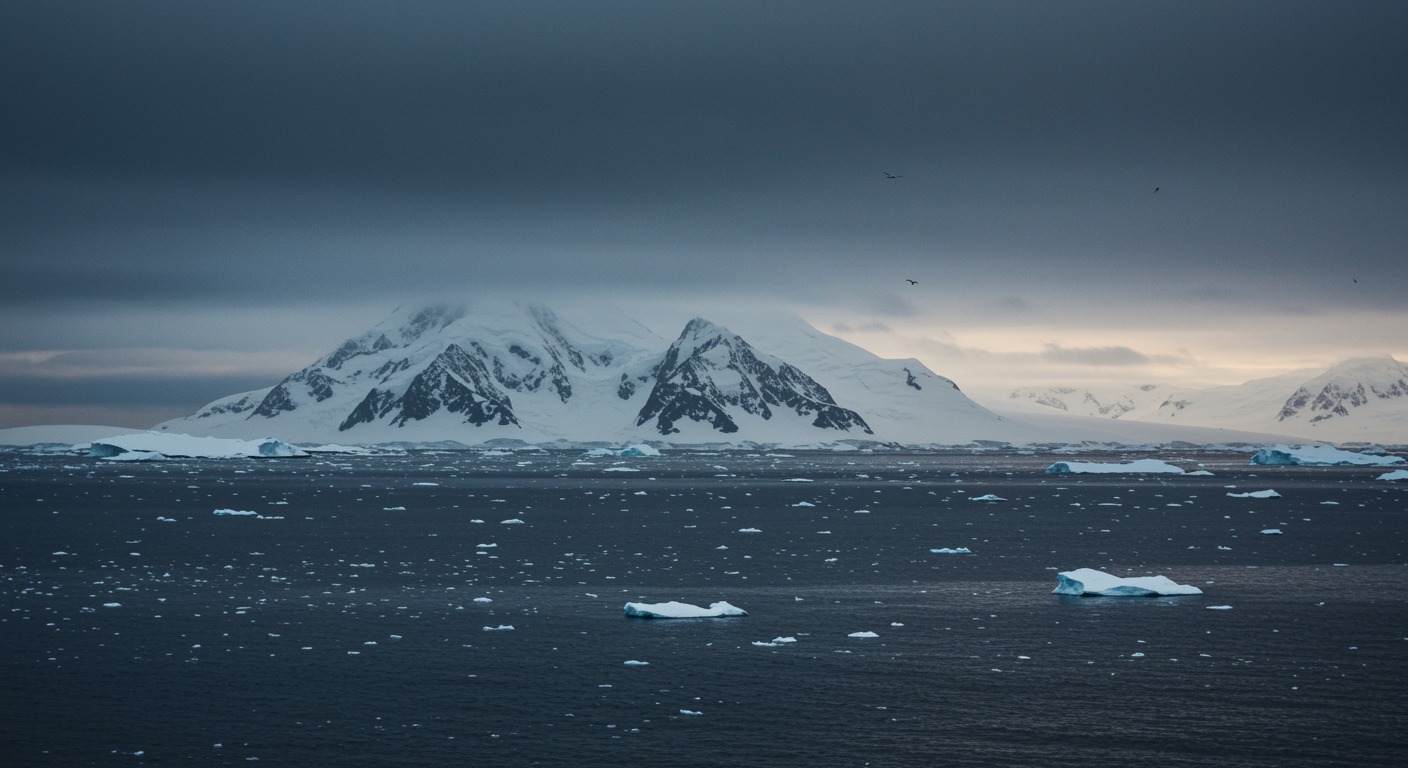 Antarctic landscape with soft lighting