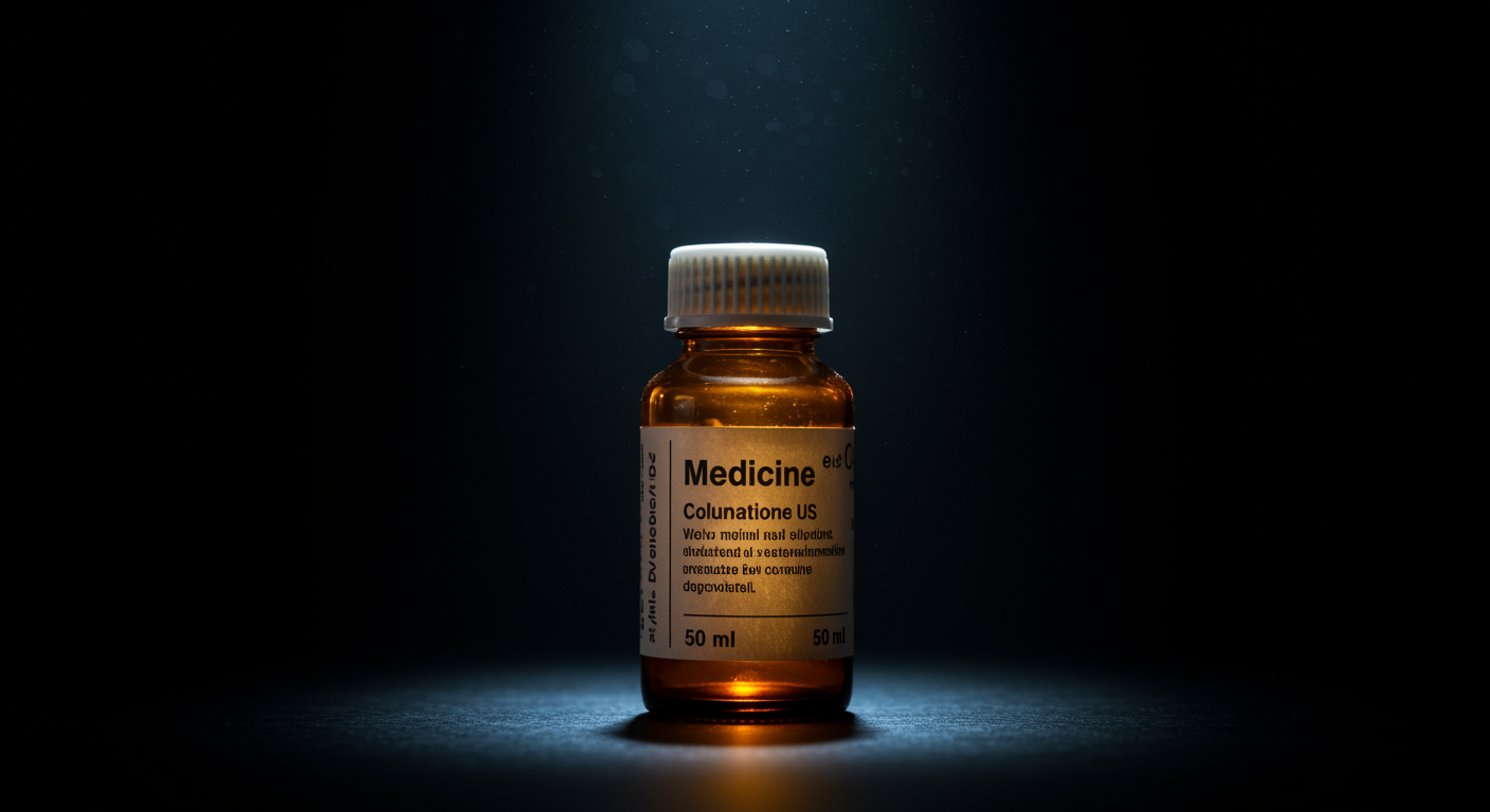 Medicine bottle with soft lighting