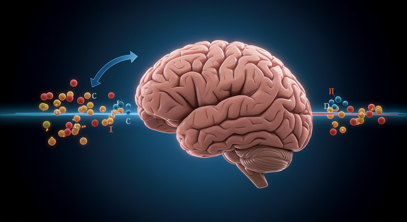 Diagram of vitamin C transport in brain cells