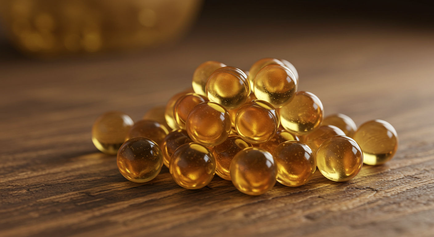 Vitamin K capsules with artery illustration highlighting calcification