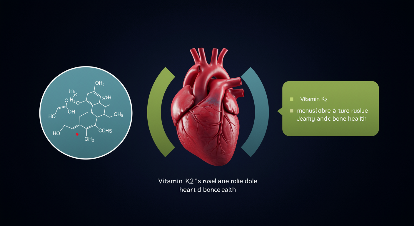 Diagram showing Vitamin K2's role in heart and bone health